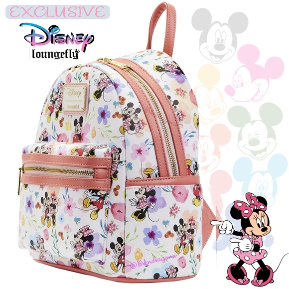 NWT Floral Pastel Disney 100th Anniversary Spring Backpack  Exclusive Loungefly - Picture 13 of 16